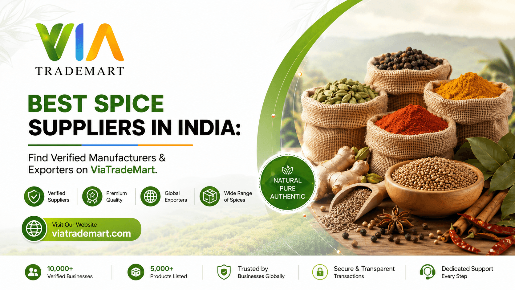 Best Spice Suppliers in India: Find Verified Manufacturers & Exporters on ViaTradeMart